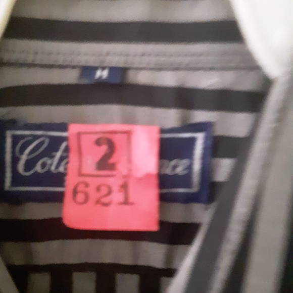 Vintage Cote De France Silk  Shirt Black Stripes Long Sleeve  M - Picture 9 of 15